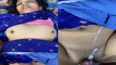 Blue saree tamil aunty fuck with ejaculation - TamilSexZone.com