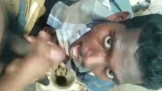 Pollachi village gay gave blowjob and drinks cum