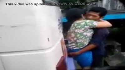 Hidden cam sex behind car mechanic shed
