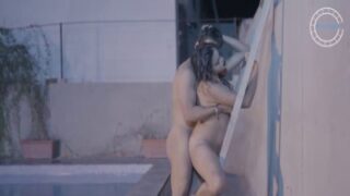 Lovers romantic terrace swimming pool HD sex