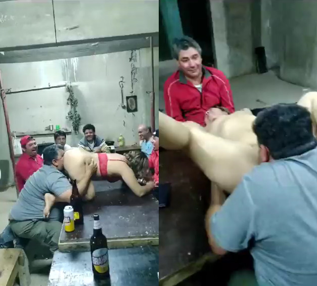 Old uncle licks the desi pussy in front of his friends