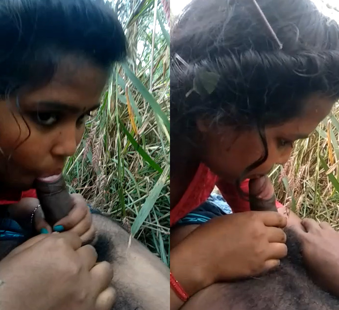 Village cute girl blowjobs in the farming area