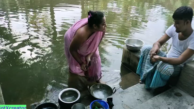 Village widow aunty having hardcore outdoor fuck