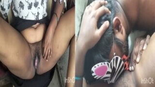 Chennai Aunty let the callboy to deep lick her pussy