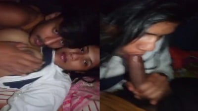 Beautiful couple having romantic oral pleasant sex