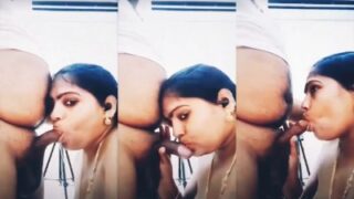 Sluty Coimbatore Aunty gives a deep blowjob