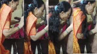 Chennai housewife gives quick blowjob in the function