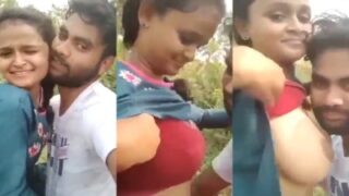 Trichy Young Teacher having outdoor boobs sex with bf