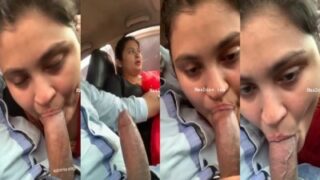 Bangalore Wife sucking a cock and swallow sperm in a car