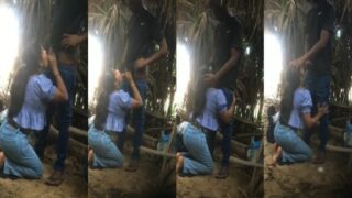 Pondicherry college girl hidden outdoor deep blowjob