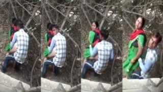 Salem boy and his friend mom outdoor quick saree fucking