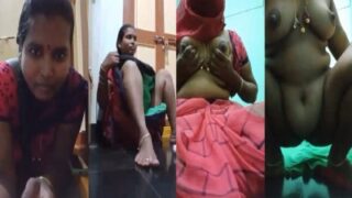 Tiruchirappalli village Aunty sex talk and shows nude dark boobs