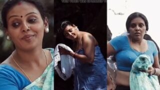 Sexy Aunty actress expose her mulai in a tight traditional jacket