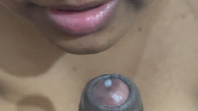 Beautiful big boobs Aunty sucks dark dick and swallow cum