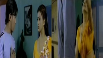 Sexy Aunty Sona seduce a young boy in a blue film