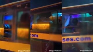 Couple hard fucking in sleeper bus in outdoor sex capture