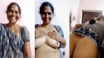 Kanchipuram mami pressing big mulai and finger her pundai