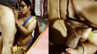 Madurai old Teacher blowjob and saree fuck with student