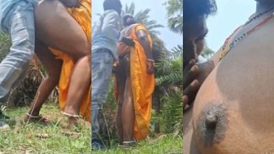 Theni Gramathu aunty outdoor saree fucking new porn