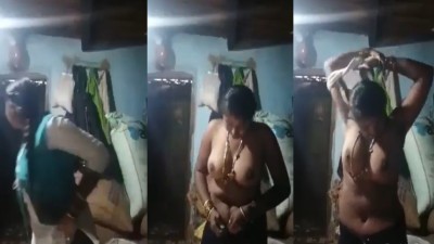 Theni gramathu housewife strips cloths and shows big boobs