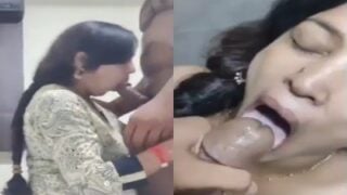 Experienced aunty lovely blowjob and swallow yummy cum
