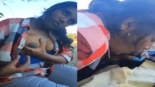 Gramathu college girl lovely blowjob with mulai on outdoor