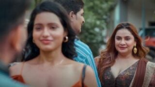 Sexy aunty and her daughter sex with new family in porn film