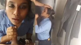 Max Store girl sucks customer’s dick in private room