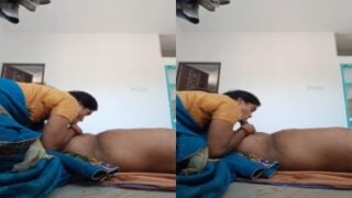 Trichy housewife aunty lovely blowjob with saree