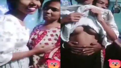 Lesbian mom daughter kissing and boobs pressing mms