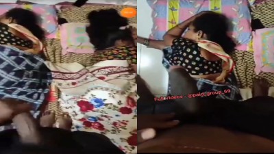 Chennai paiyan jerks dick with sleeping mom & daughter