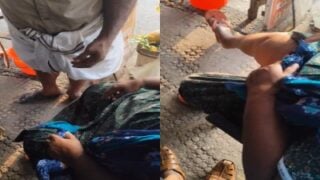 Malayalam talking old aunty shows pussy and hold dick