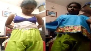 Unmarried gramathu ponnu Kavya stripping her cloths