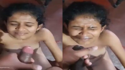 College girl make her professor cum on face