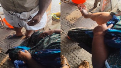 Malayalam talking old aunty shows pussy and hold dick