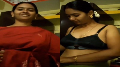 Coimbatore beautiful wife strips saree and shows mulai