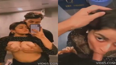 Chennai model girl boobs pressing and blowjob mms