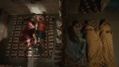 Housewife fucking with husband on night with family