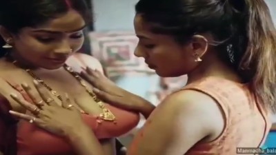 Lesbian ladies boobs pressing and nude sex on blue film