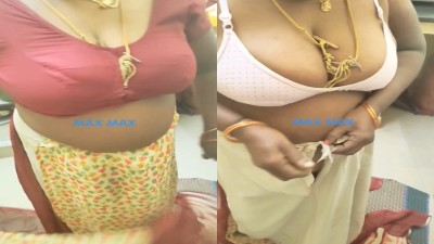 Villupuram big aunty strips saree and shows huge mulai