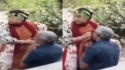 Old man sucking daughter in law mulai on outdoor