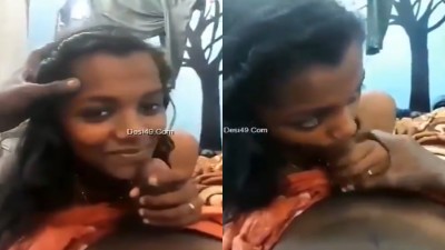 Sri Lankan Tamil girl cute blowjob to her neighbor