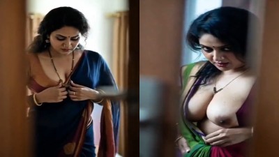 South Indian Mom aunty strips saree and shows sexy mulai