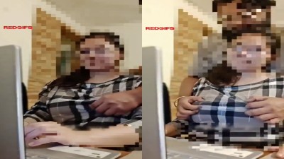 Work from home sister boobs squeezing by cousin brother