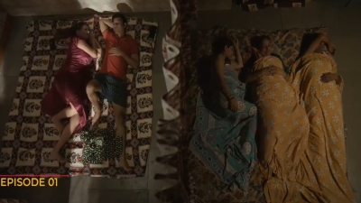 Wife fucking husband on night time with family